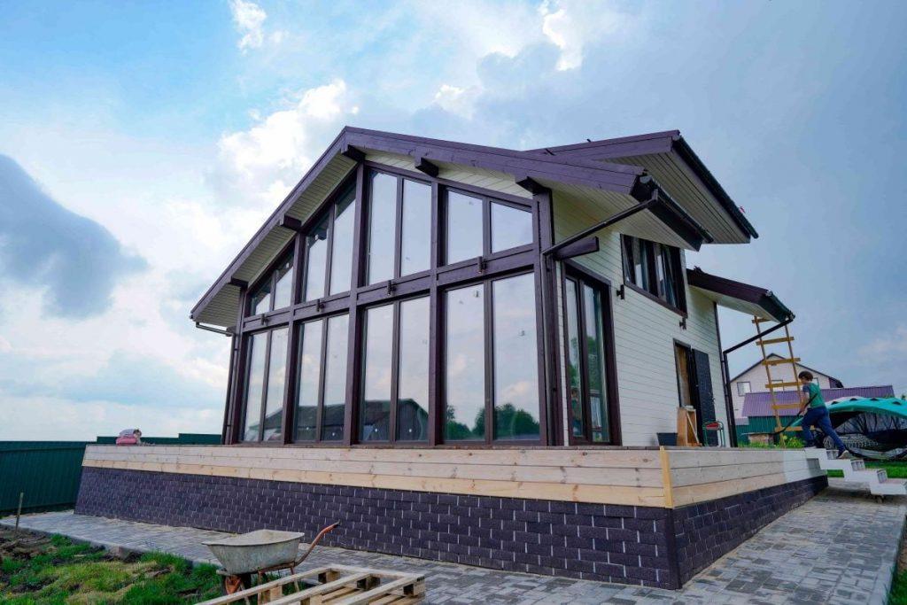 Фахверковая баня «Милан» 8х8 - фото процесса строительства