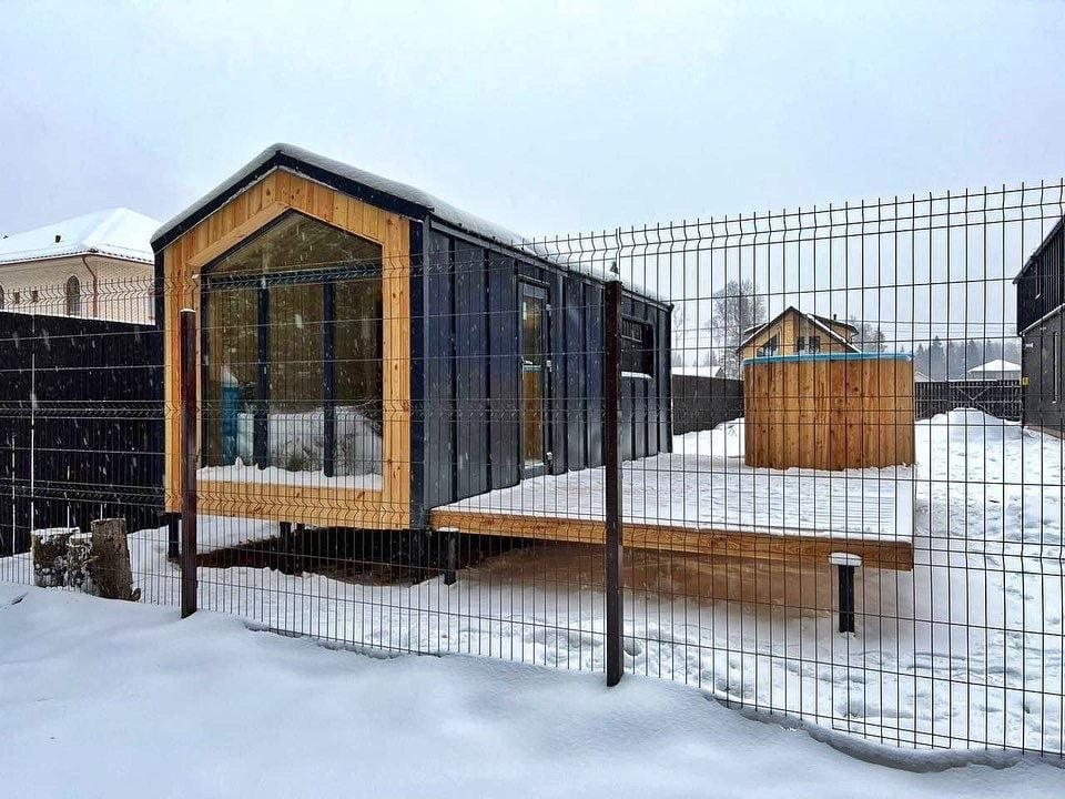 Мобильная баня 6х2.5 (Тодос M) - фото процесса строительства