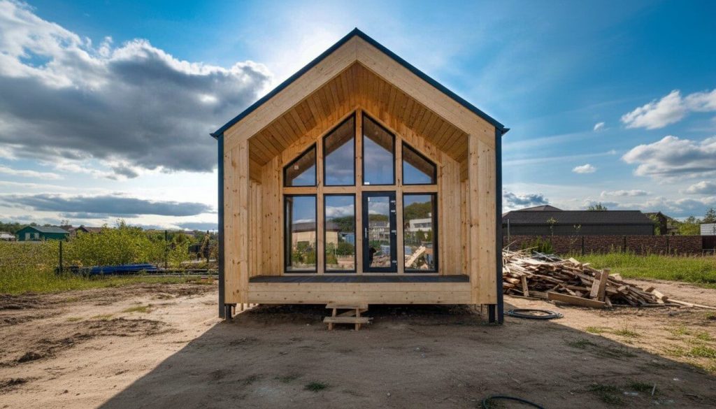 Барнхаус, 10х5 - фото процесса строительства