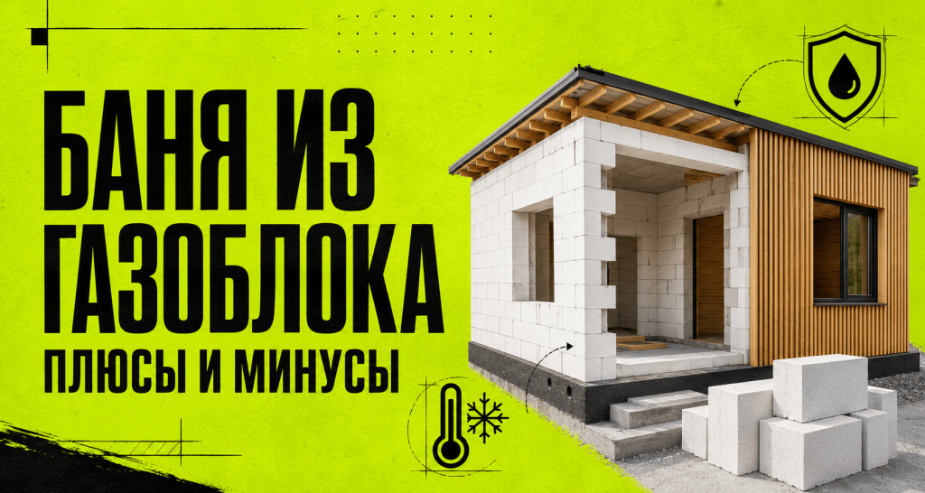 Плюсы и минусы бани из газоблока