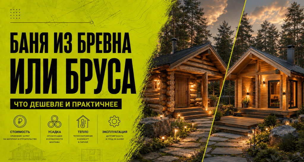 Баня из бревна или бруса: что дешевле и практичнее?