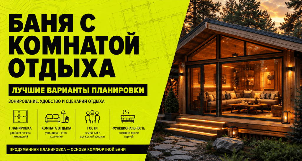 Баня с комнатой отдыха: лучшие варианты планировки