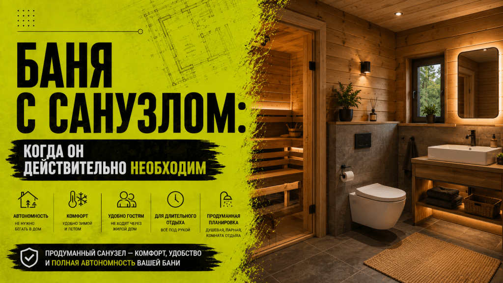 Баня с санузлом: когда он действительно необходим