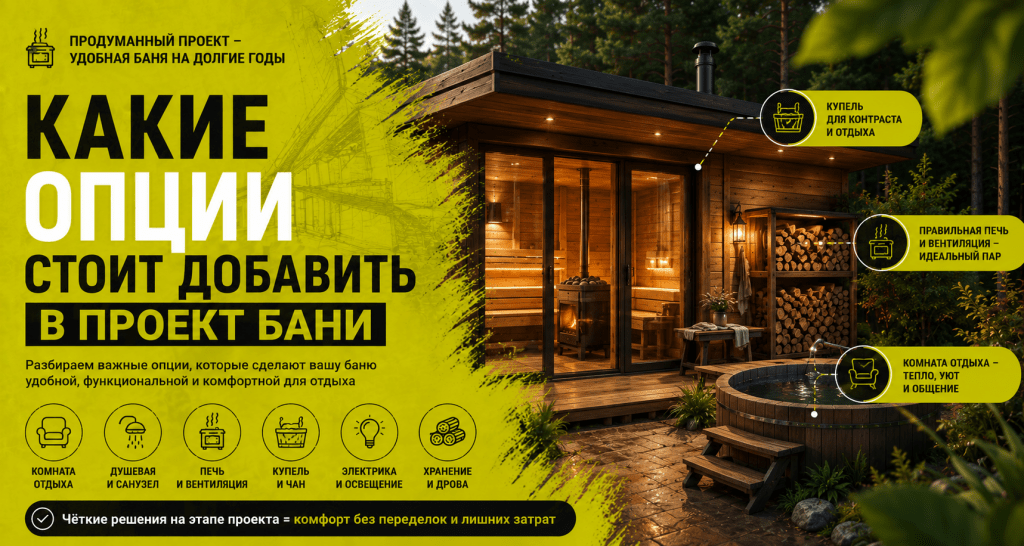Какие опции стоит добавить в проект бани