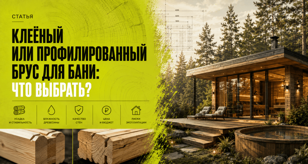 Клеёный или профилированный брус для бани: что лучше?
