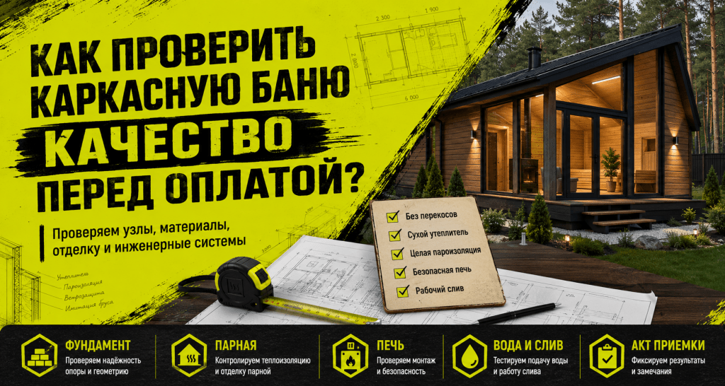 Как проверить качество каркасной бани перед оплатой