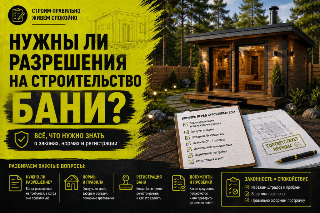 Нужны ли разрешения на строительство бани