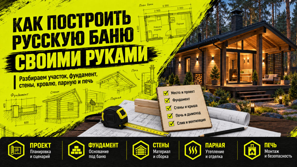 Как построить русскую баню своими руками