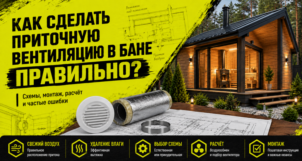 Как сделать приточную вентиляцию в бане