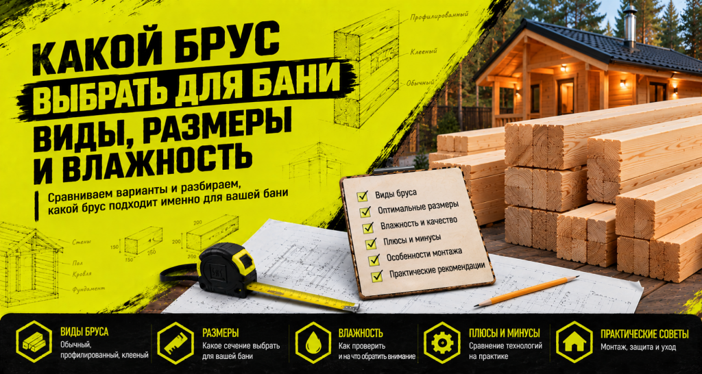 Какой брус нужен для строительства бани?