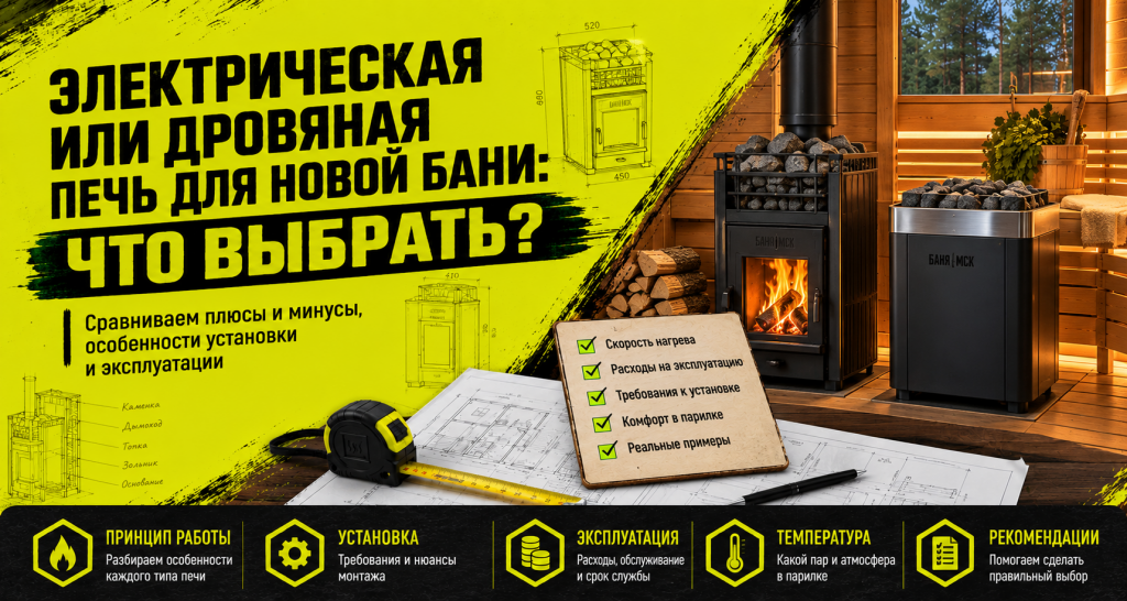 Электрическая или дровяная печь для новой бани