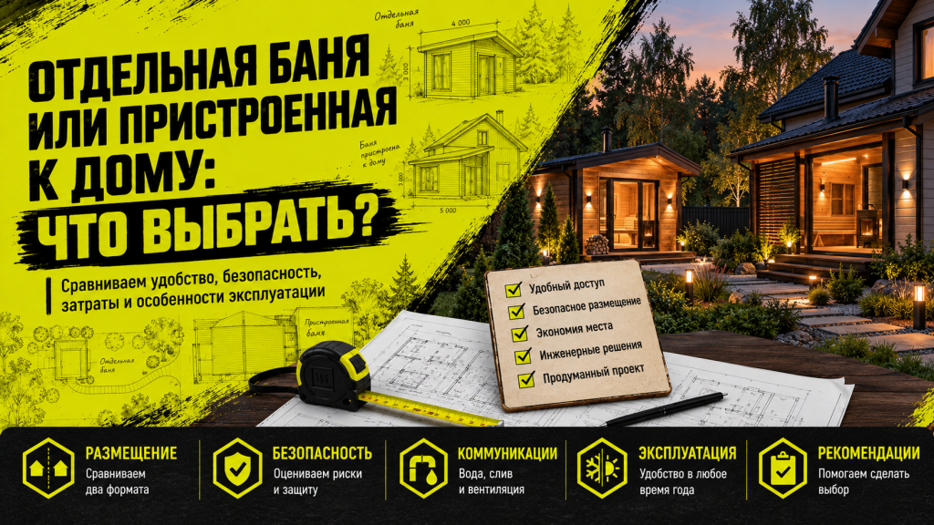 Отдельная баня или баня, пристроенная к дому?