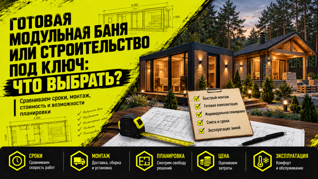 Готовая модульная баня или строительство под ключ
