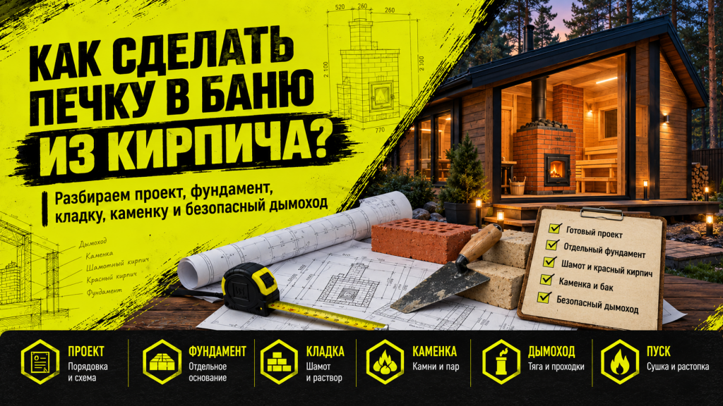 Как сделать печку в баню из кирпича